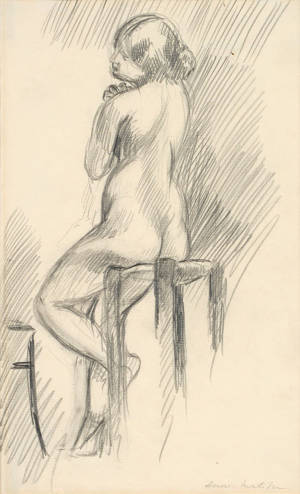 Nu assis sur un tabouret, 1905-1907 – dessin d’Henri Matisse