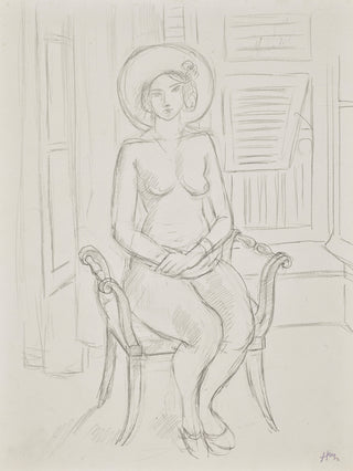 Étude pour La robe jaune, 1929-1931 – dessin d’Henri Matisse