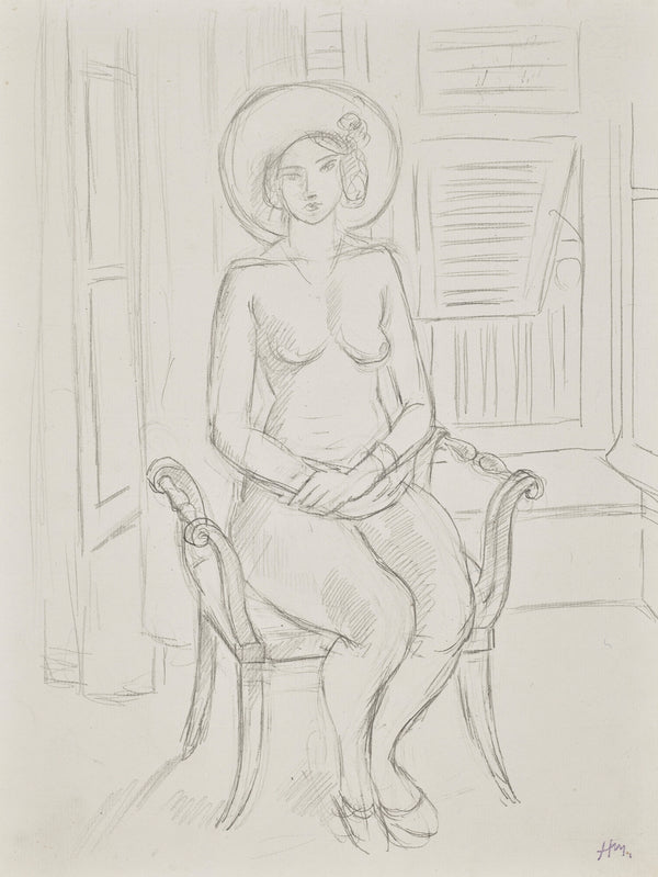 Étude pour La robe jaune, 1929-1931 – dessin d’Henri Matisse