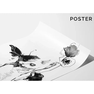 Svartvitt designbord - Floralt försvinnande