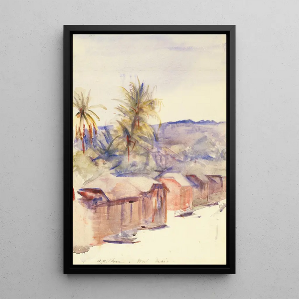Reproduktion av målningen Rue de village à la Dominique - Abbott Handerson Thayer