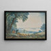 en utökad vy med en sjö nära Rom, möjligen Bolsena-sjön, med personer - Abraham Louis Rodolphe Ducros — inramlat konstverk på väggen
