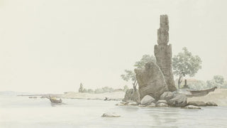 AbrahamLouisRodolphe Ducros - Gezicht op Cap Acurasi en resten van oude toren aan middeleeuwse route tussen Taormina en Catani.webp