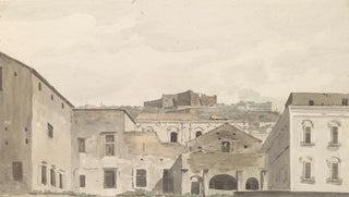 AbrahamLouisRodolphe Ducros - Gezicht op Castel SantElmo en het klooster vanaf Chiaja.webp