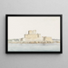 Vue du château de San Mauro la Bruca depuis la mer à l'arrivée - Abraham Louis Rodolphe Ducros — inramlat konstverk på väggen
