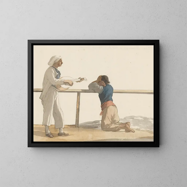 Personer ombord på fartyget l'Heureuse Marianne - Abraham Louis Rodolphe Ducros — inramlat konstverk på väggen
