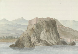 AbrahamLouisRodolphe Ducros - Rots en stad Scilla in de regio Calabri gezien vanaf zee aan de noordkant.webp