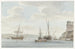 Pavillon du Jardin du Grand Maître dominant le port avec des galères à Malte - Abraham Louis Rodolphe Ducros — vy av konstverket