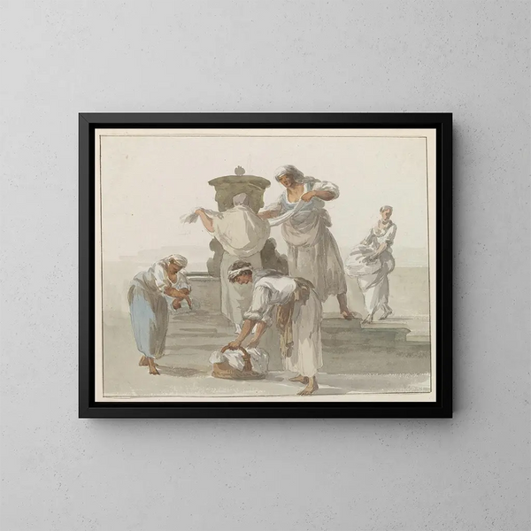 Les femmes de Chiaja à Naples - Abraham Louis Rodolphe Ducros — inramlat konstverk på väggen