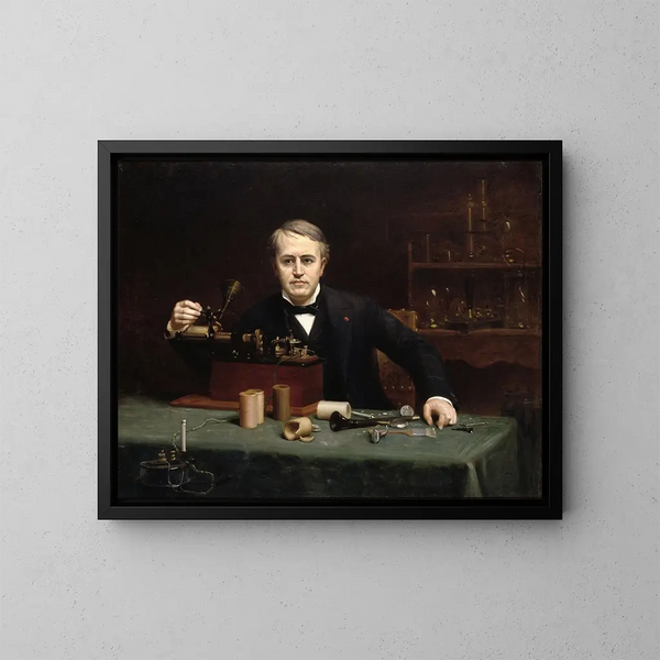 Thomas Alva Edison - Abraham Archibald Anderson — inramlat konstverk på väggen