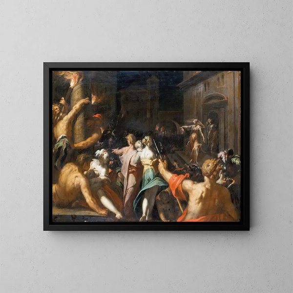 Judith som visar Holofernes huvud - Abraham Bloemaert — inramlat konstverk på väggen