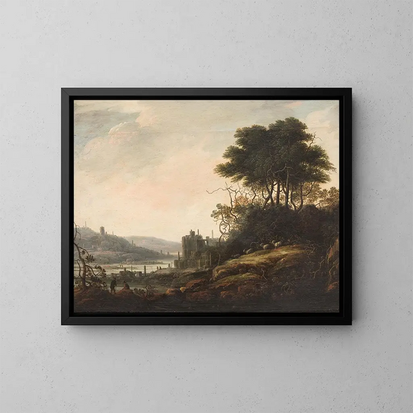 Landskap - Abraham Bloemaert — inramlat konstverk på väggen