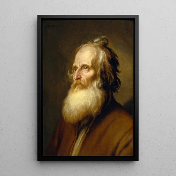 Gammal man - Abraham Bloemaert — inramlat konstverk på väggen