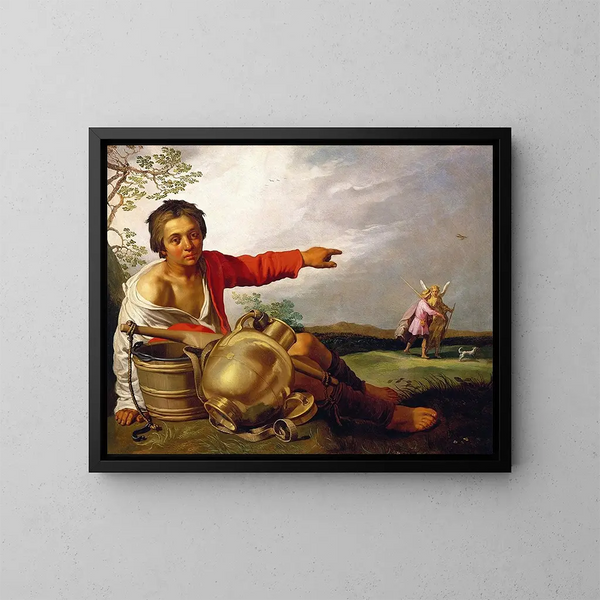 Le berger montrant Tobias et l'ange - Abraham Bloemaert — inramlat konstverk på väggen