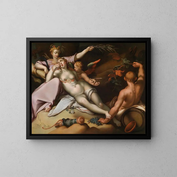 utan Bacchus och askan, Venus fryser - Abraham Bloemaert — inramlat konstverk på väggen
