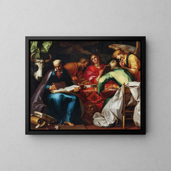 Les quatre évangélistes - Abraham Bloemaert — inramlat konstverk på väggen
