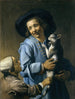 unga som leker med katten - Abraham Bloemaert — vy av konstverket
