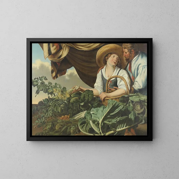 Vendedor de légumes - Abraham Bloemaert — inramlat konstverk på väggen