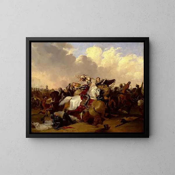 Bataille de Bosworth - Abraham Cooper — inramlat konstverk på väggen