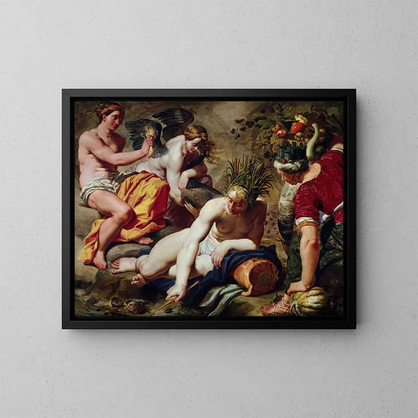 Les Quatre Éléments - Abraham Janssens — inramlat konstverk på väggen