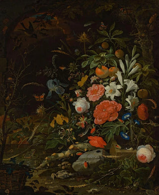 Abraham Mignon - Flowers and tiny creatures Vanitas.webp
