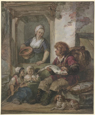 Abraham Van Strij - Fishmonger and Maid at a Door.webp