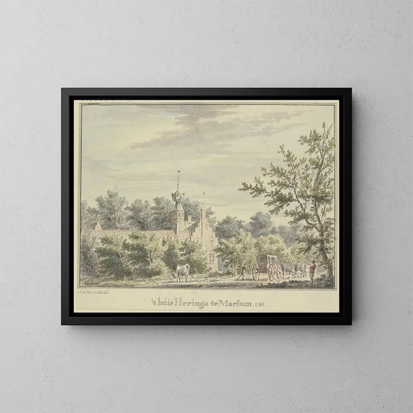 Maison Heringa à Marsum - Abraham de Haen le Jeune — inramlat konstverk på väggen
