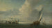 Vue marine med en hamn i bakgrunden - Abraham de Verwer — vy av konstverket