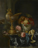 still life med festmåltid och nautilusskål - Abraham van Beyeren — vy av konstverket