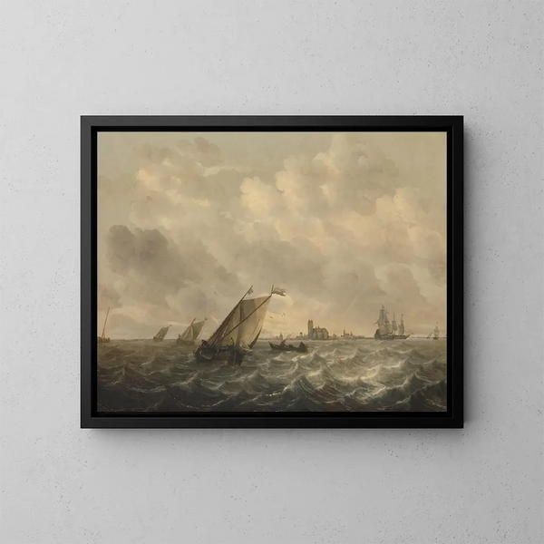 Vue de la rivière - Abraham van Beyeren — inramlat konstverk på väggen