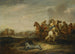 En kavalleribatalj - Abraham van der Hoef — vy av konstverket