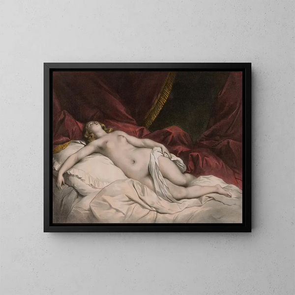 L'âme active - Achille Devéria — inramlat konstverk på väggen