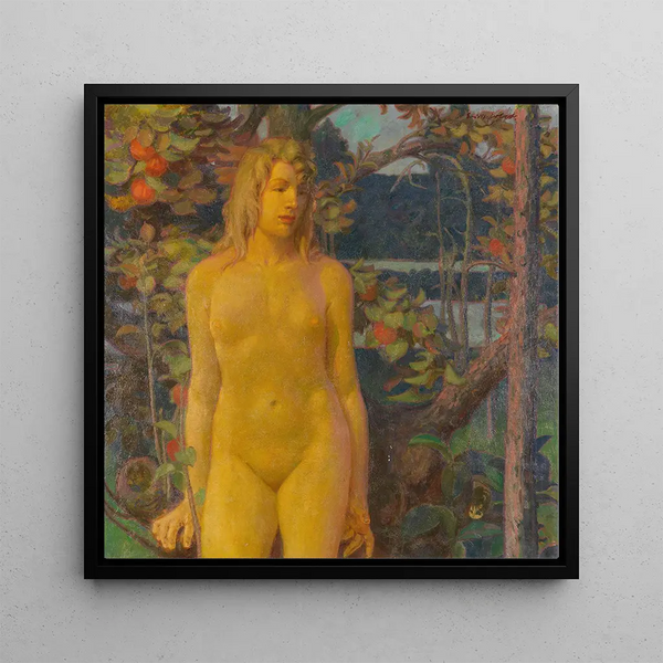 Acte féminin debout dans le jardin - Erich Erler