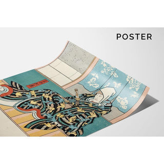 Acteur dans le rôle d'Ashikaga Yorikane dans Date Kurabe Okuni Kabuki - Utagawa Kuniyoshi | Reproduction Tableau Décoration murale affiche copie