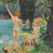 Adam och Eva Paradiset - Ludwig von Hofmann — vy av konstverket