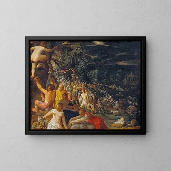 Le Déluge - Adam Elsheimer — inramlat konstverk på väggen