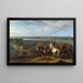 Louis XIV som korsar i Nederländerna vid Lobith - Adam Frans van der Meulen — inramlat konstverk på väggen