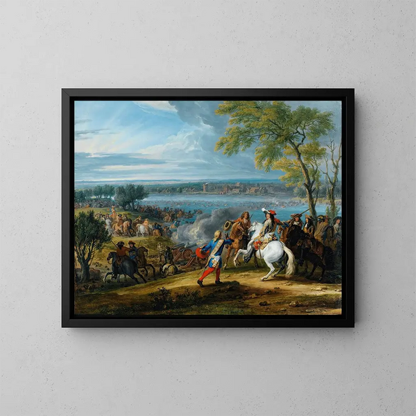 Le passage du Rhin à Lobith le 16 juin 1672 - Adam Frans van der Meulen — inramlat konstverk på väggen