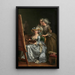 självporträtt med två elever Marie Gabrielle Capet och Marie Marguerite Carreaux de Rosemond - Adélaïde Labille-Guiard — inramlat konstverk på väggen
