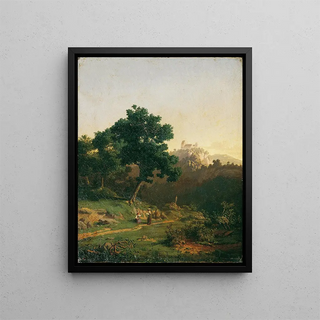 Adolf Christian Baumann - Landschaft mit Burg.webp