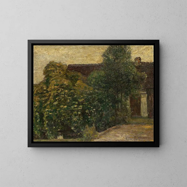 Bûche framför huset - Adolf Hölzel — inramlat konstverk på väggen