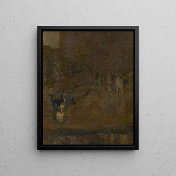 Studie av landskap från Dachau - Adolf Hölzel — inramlat konstverk på väggen
