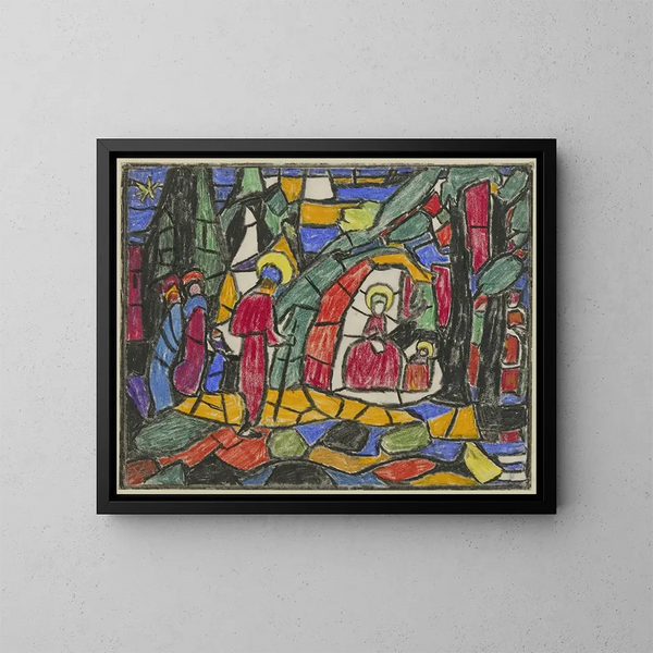 La Nativité - Adolf Hölzel — inramlat konstverk på väggen