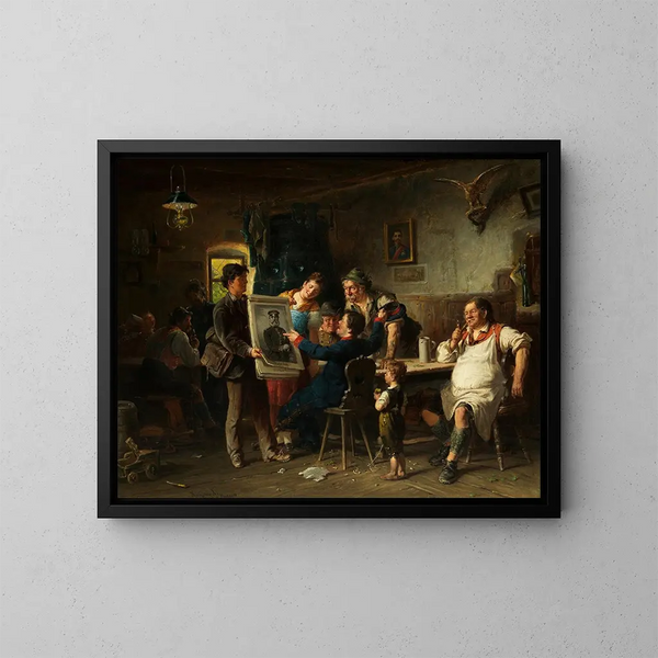 Dans l'auberge - Adolf Humborg — inramlat konstverk på väggen