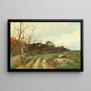Adolf Kaufmann - Sommerlandschaft mit weidenden Khen.webp