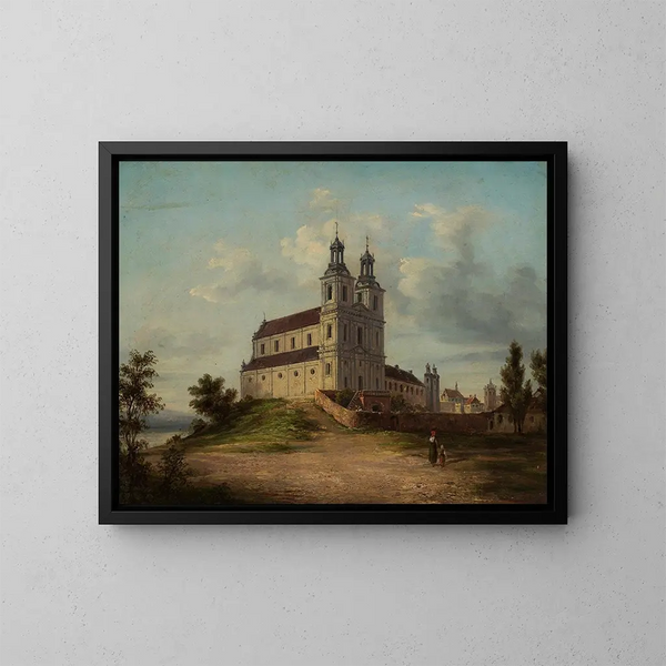 kyrka och kloster Pauline i Skaka Krakw - Adolf Kozarski — inramlat konstverk på väggen