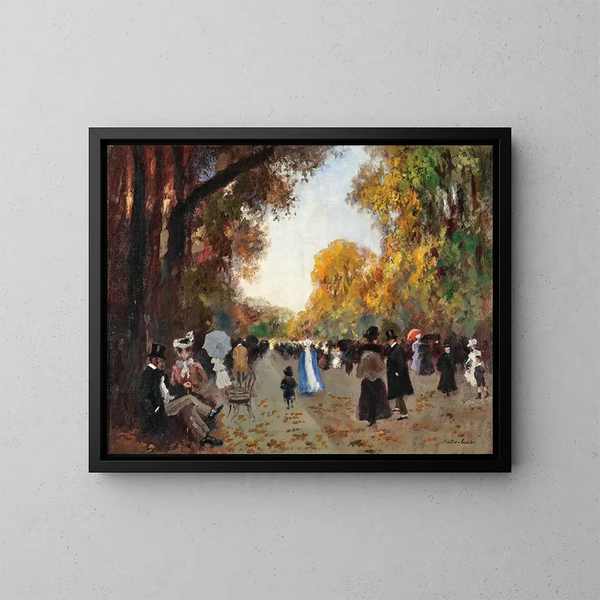 Promenad i Tiergarten i Berlin - Adolf Leonhard Müller-Cassel — inramlat konstverk på väggen