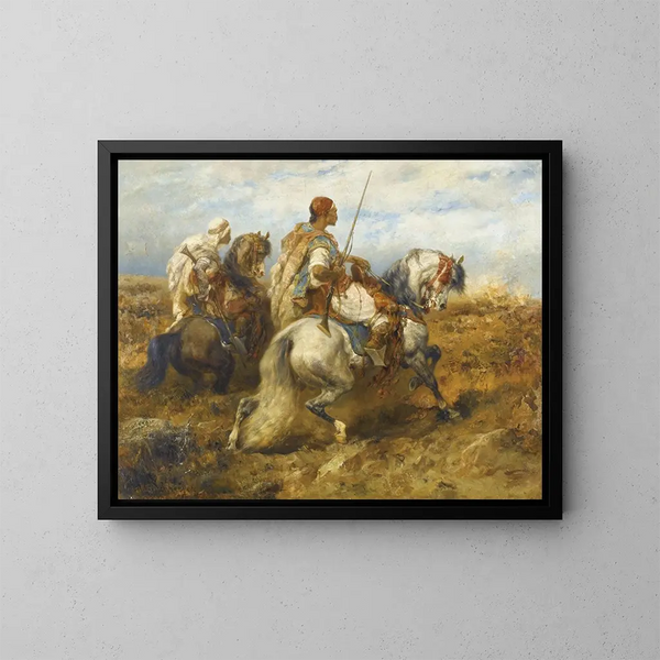 Cavaliers - Adolf Schreyer — inramlat konstverk på väggen