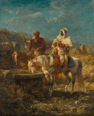 Adolf Schreyer - Horsemen at a Well.webp
