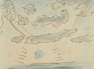 Adolf le Comte - Wolkenstudie met zon.webp